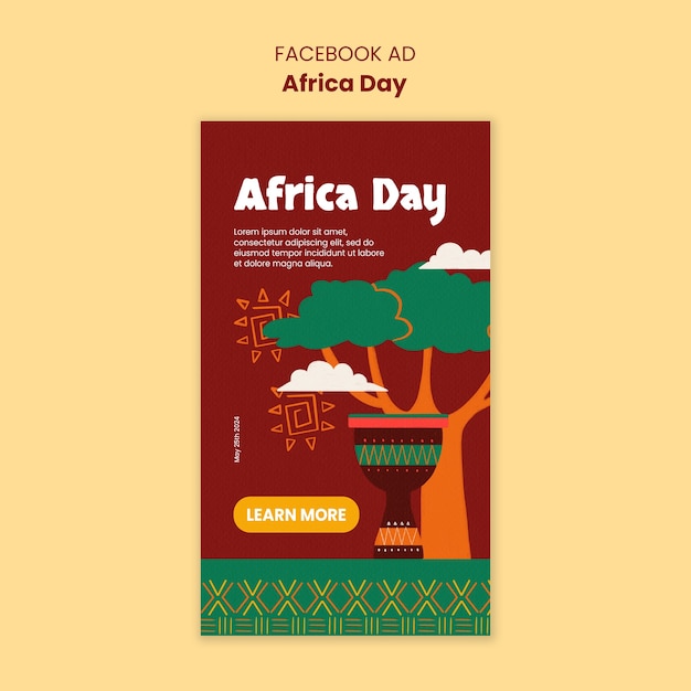 Free PSD africa day celebration facebook template