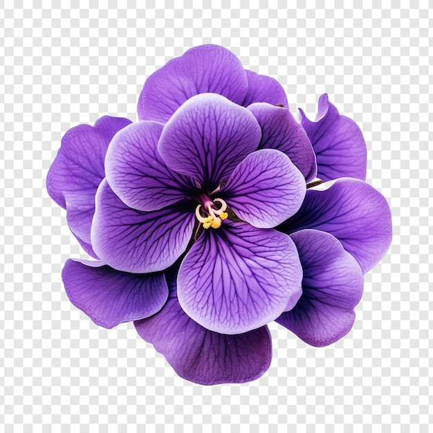 African Violet flower isolated on transparent background