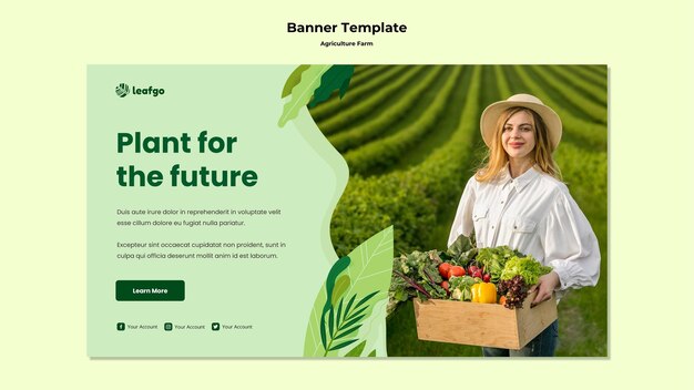 Agriculture farm concept banner template