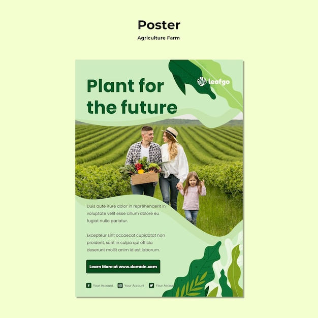 Agriculture farm concept poster template