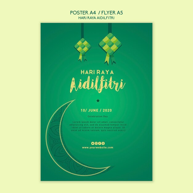 Aidilfitri poster template