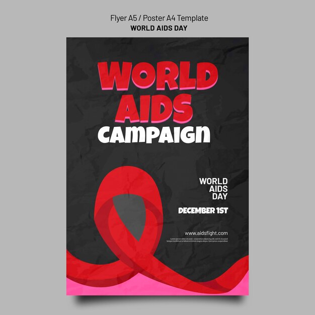 Aids day awareness print template