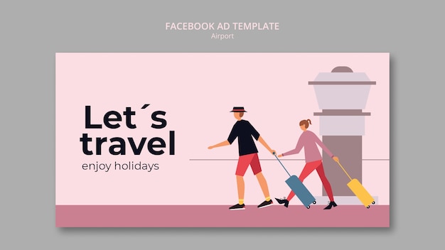 Free PSD airport company facebook template