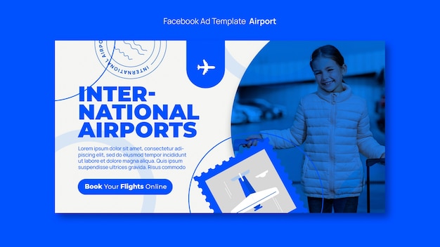 Free PSD airport company facebook template