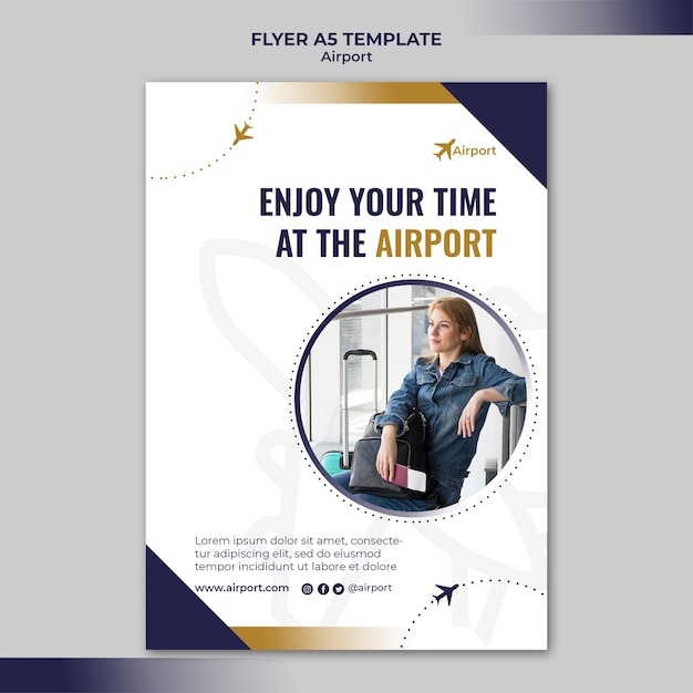 Airport poster design template