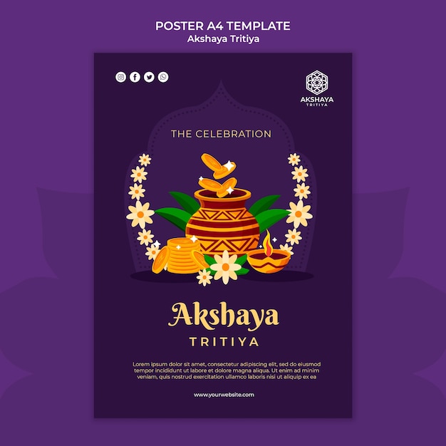 Free PSD akshaya tritiya poster template