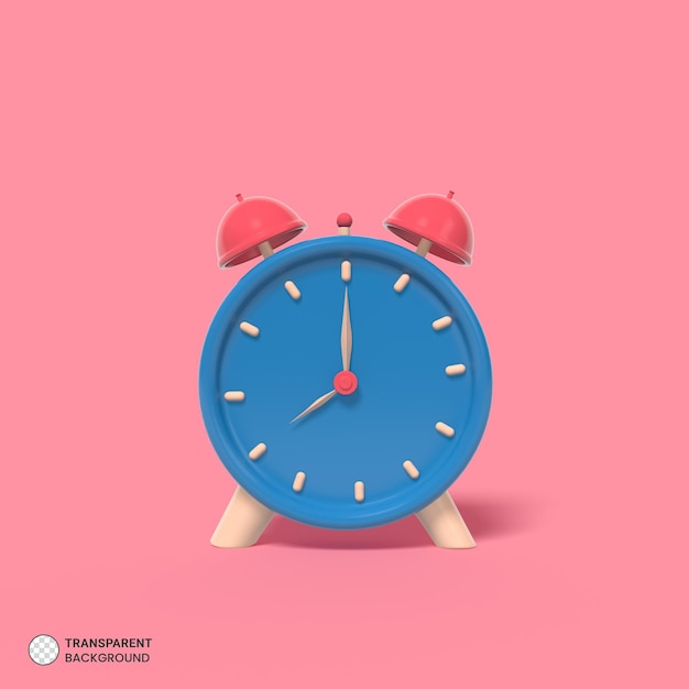 Alarm clock icon isolated 3d render illustration