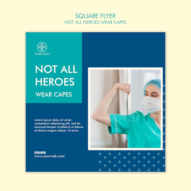 Free PSD not all heroes wear capes flyer design