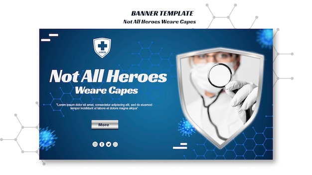 Free PSD not all heroes wear capes horizontal banner template