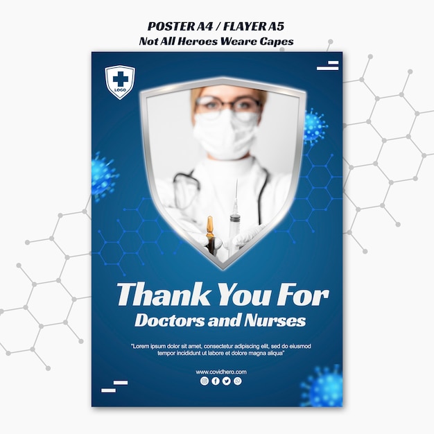 Free PSD not all heroes wear capes poster template