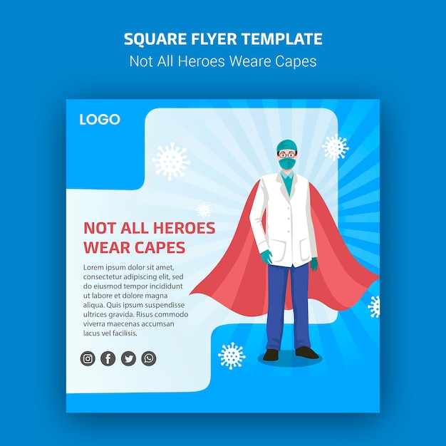 Free PSD not all heroes weare capes flyer style