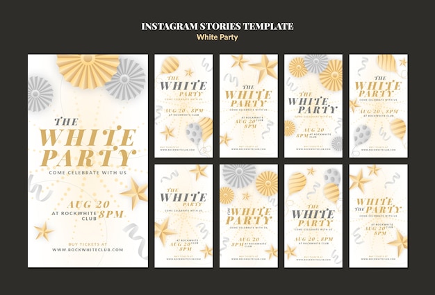 All white party template design