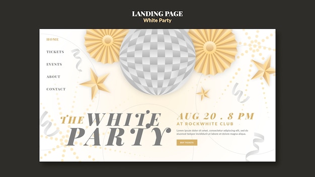 Free PSD all white party template design