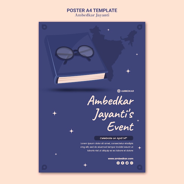 Ambedkar jayanti poster template