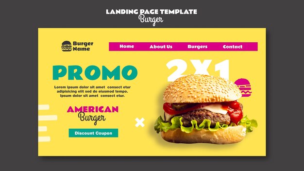 American burger landing page web template