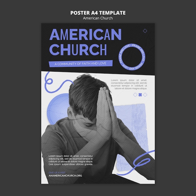 Free PSD american church template design