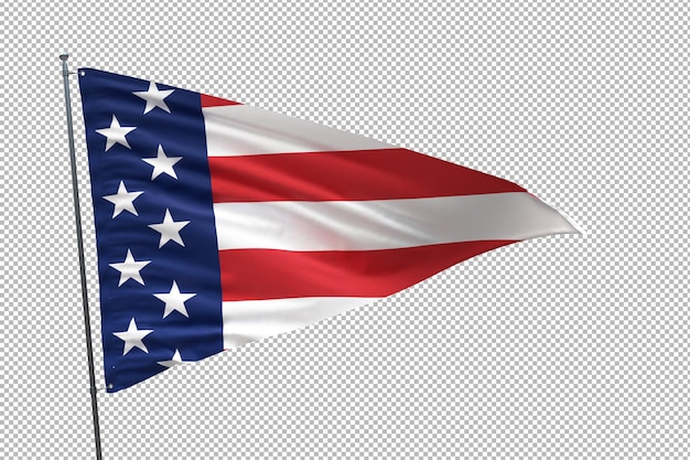 Free PSD american flags on transparent