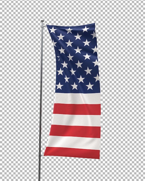 Free PSD american flags on transparent