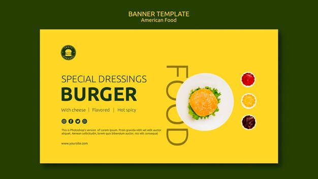 American food concept banner template