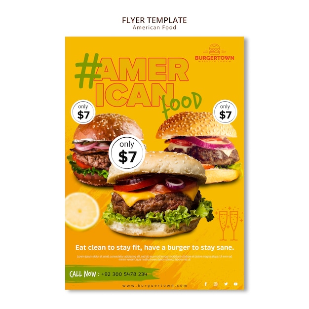 American food flyer template design