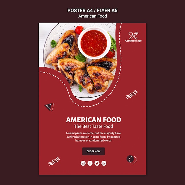 American food poster template