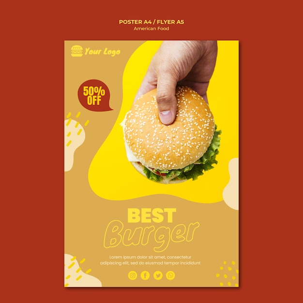 Free PSD american food poster