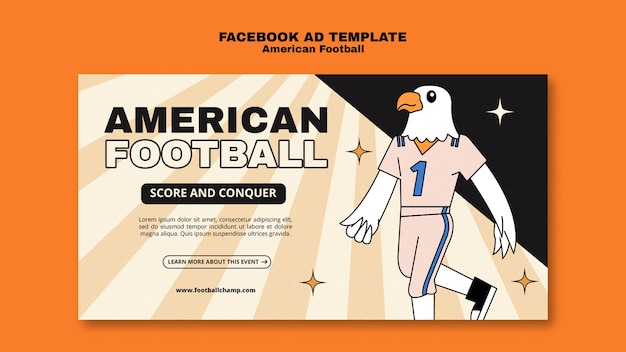 Free PSD american football championship facebook template