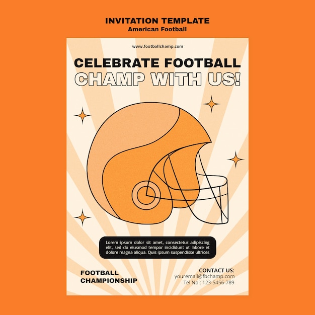 Free PSD american football championship invitation template