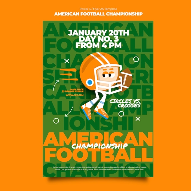 Free PSD american football championship poster template