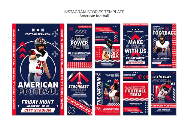 Free PSD american football instagram stories