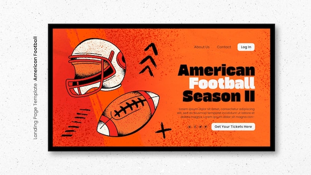 Free PSD american football landing page template