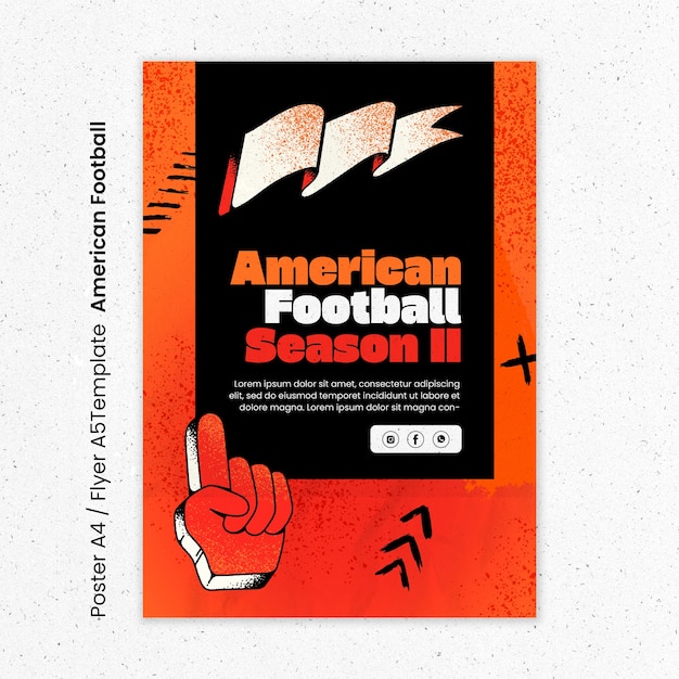 Free PSD american football poster template