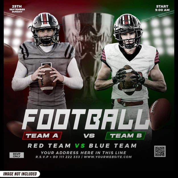 Free PSD american football sport event flyer template