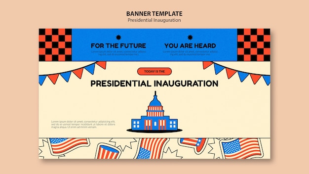 American presidential inauguration horizontal banner template