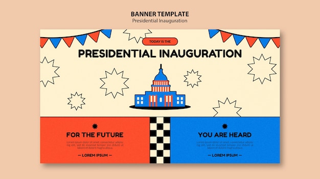 American presidential inauguration horizontal banner template