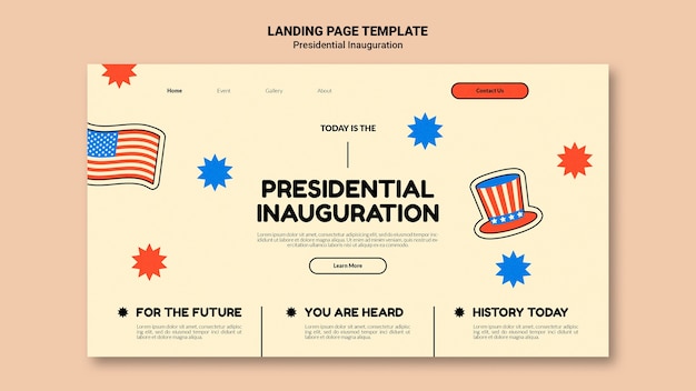 American presidential inauguration landing page template