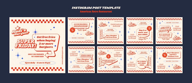 Free PSD american retro restaurant template