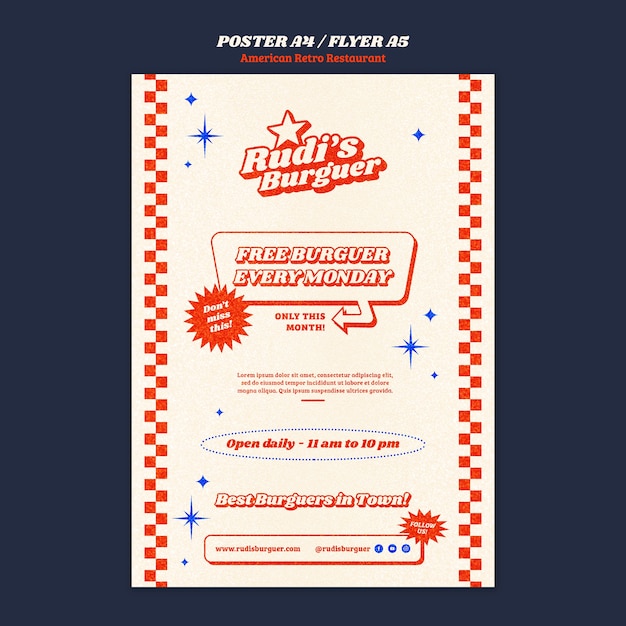 American retro restaurant template