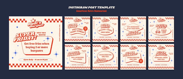 American retro restaurant template