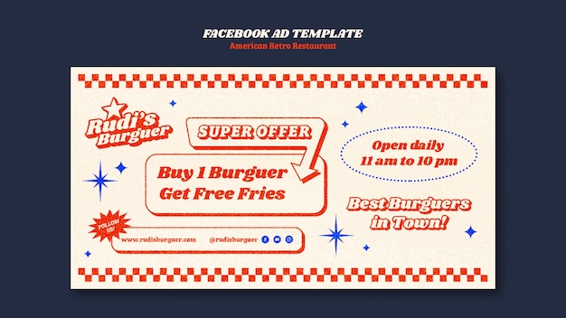 Free PSD american retro restaurant template