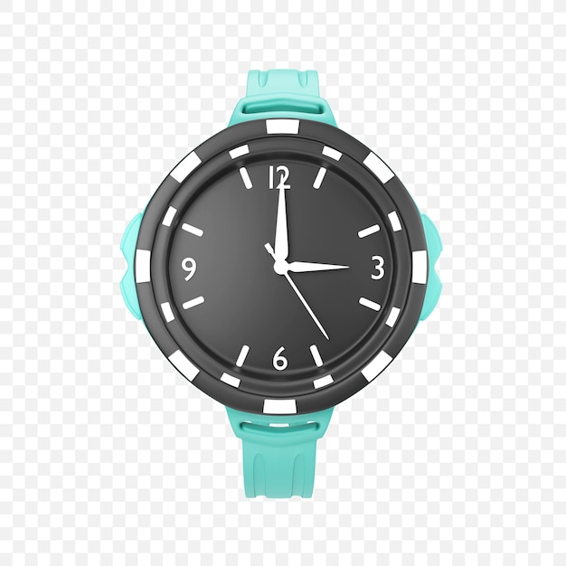 Analogue hand watch icon isolated 3d render illustration