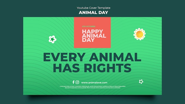 Free PSD animal day youtube cover template