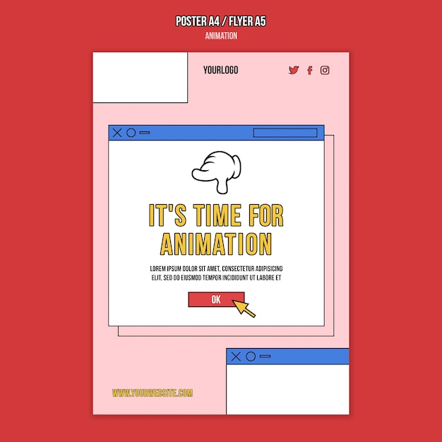 Animation online class print template