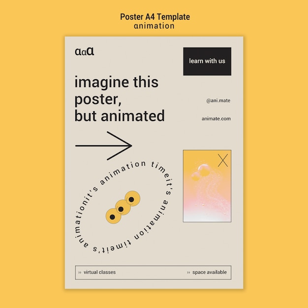 Free PSD animation poster template