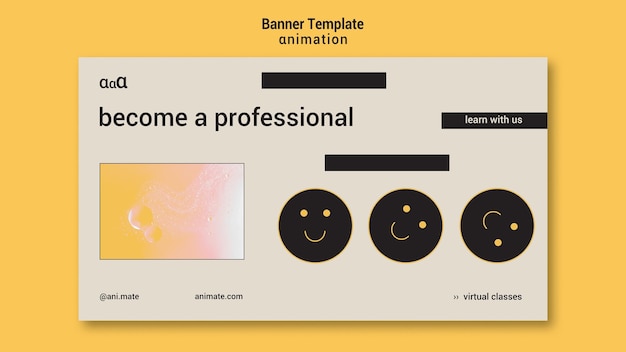 Free PSD animation professional banner template