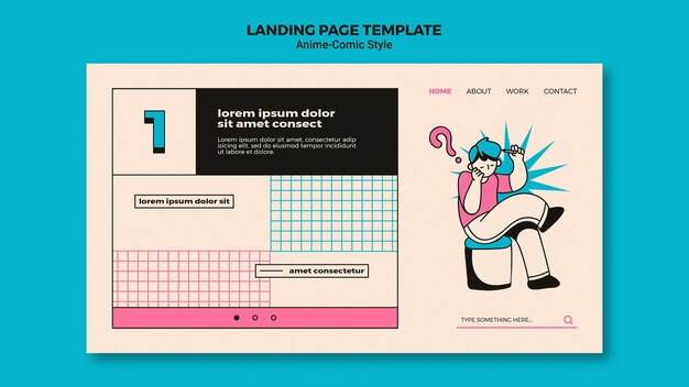 Anime comic style landing page