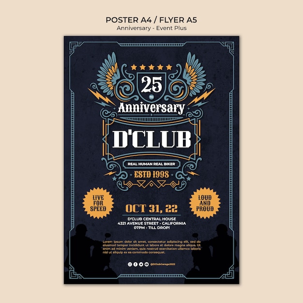 Free PSD anniversary celebration poster template