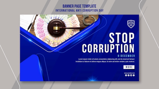 Free PSD anti corruption day banner template