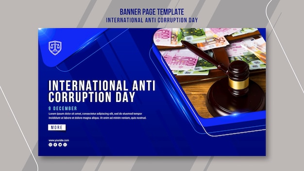 Free PSD anti corruption day banner template