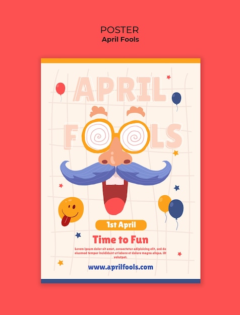 Free PSD april fool's day template design